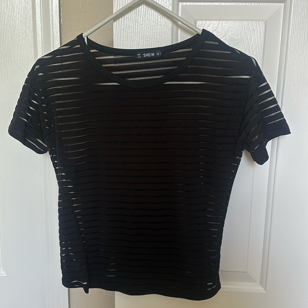 black mesh top